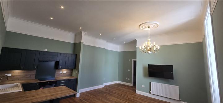 Period conversion – kitchen, chandelier and downlights